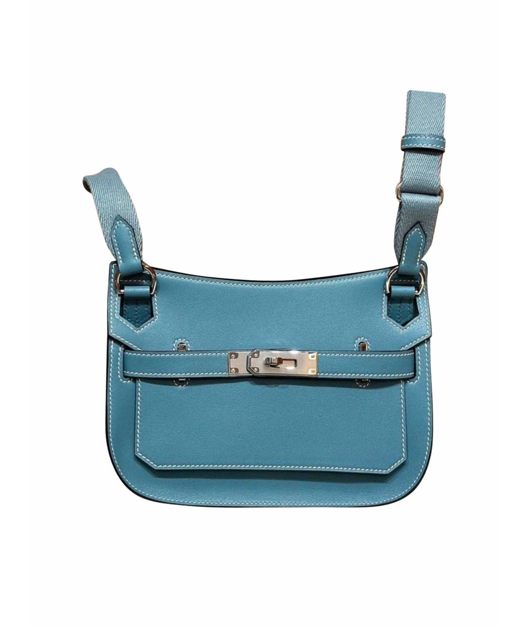HERMES Голубая кожаная сумка через плечо, фото 1