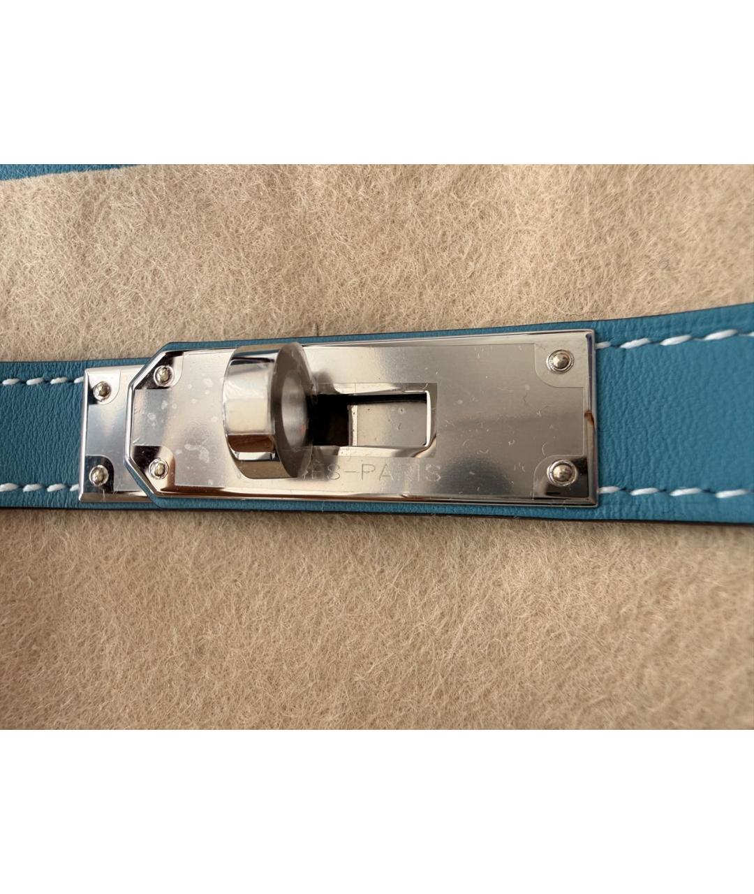 HERMES Голубая кожаная сумка через плечо, фото 5