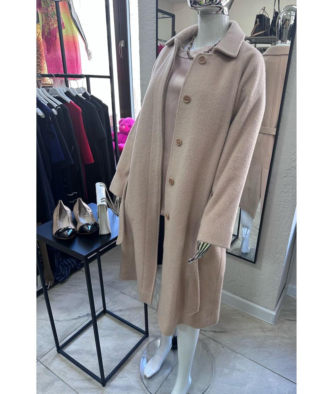 RED VALENTINO Бежевое шерстяное пальто, фото 8