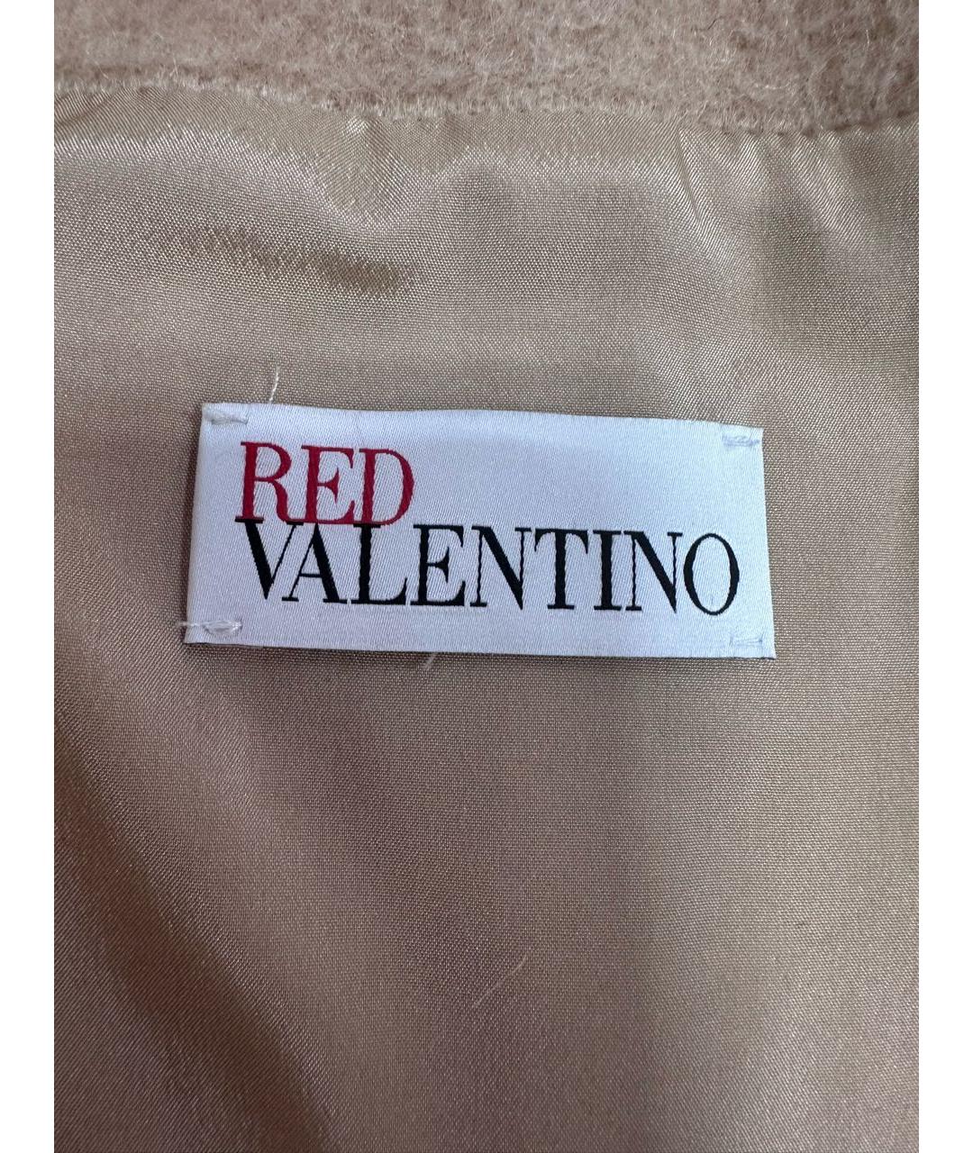 RED VALENTINO Бежевое шерстяное пальто, фото 5