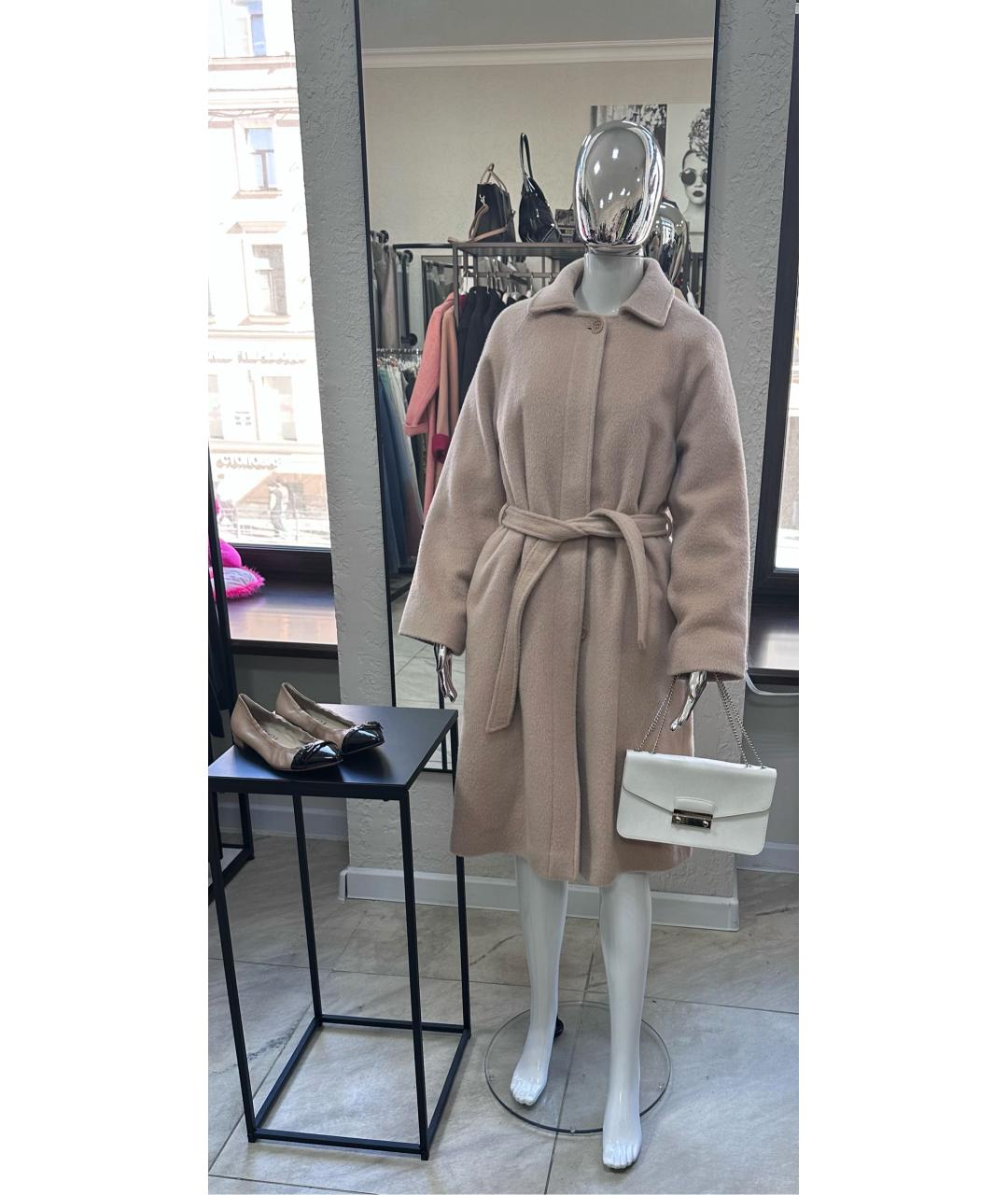 RED VALENTINO Бежевое шерстяное пальто, фото 3