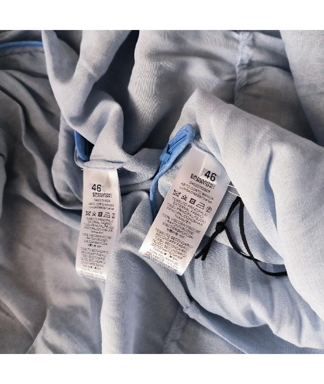 ERMANNO SCERVINO Голубое вискозное коктейльное платье, фото 5