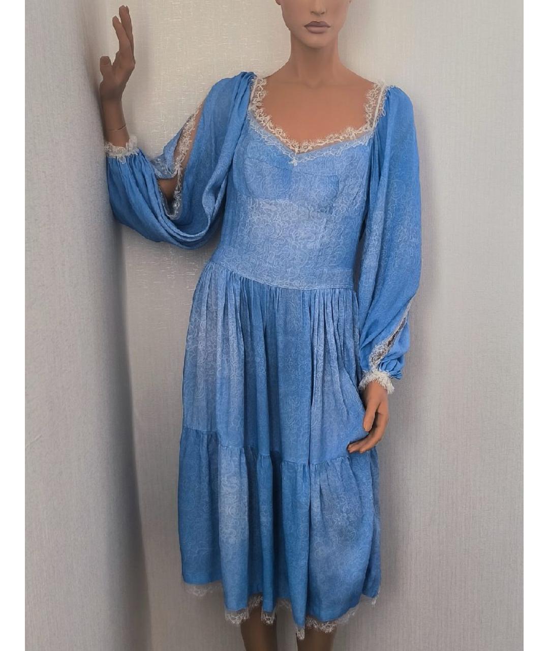 ERMANNO SCERVINO Голубое вискозное коктейльное платье, фото 2