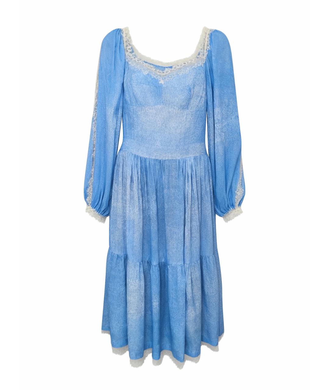 ERMANNO SCERVINO Голубое вискозное коктейльное платье, фото 1