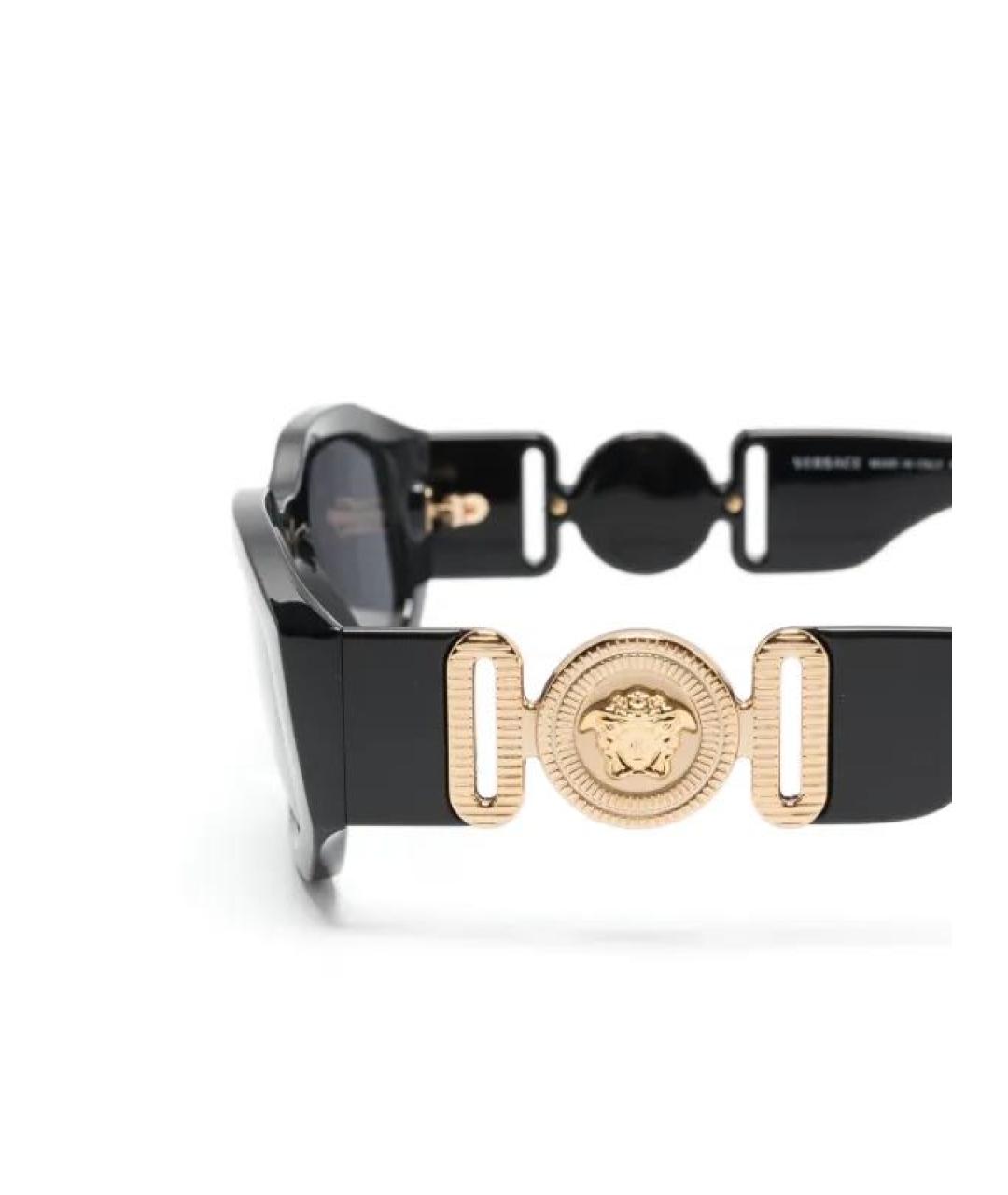 VERSACE Черные пластиковые солнцезащитные очки, фото 3