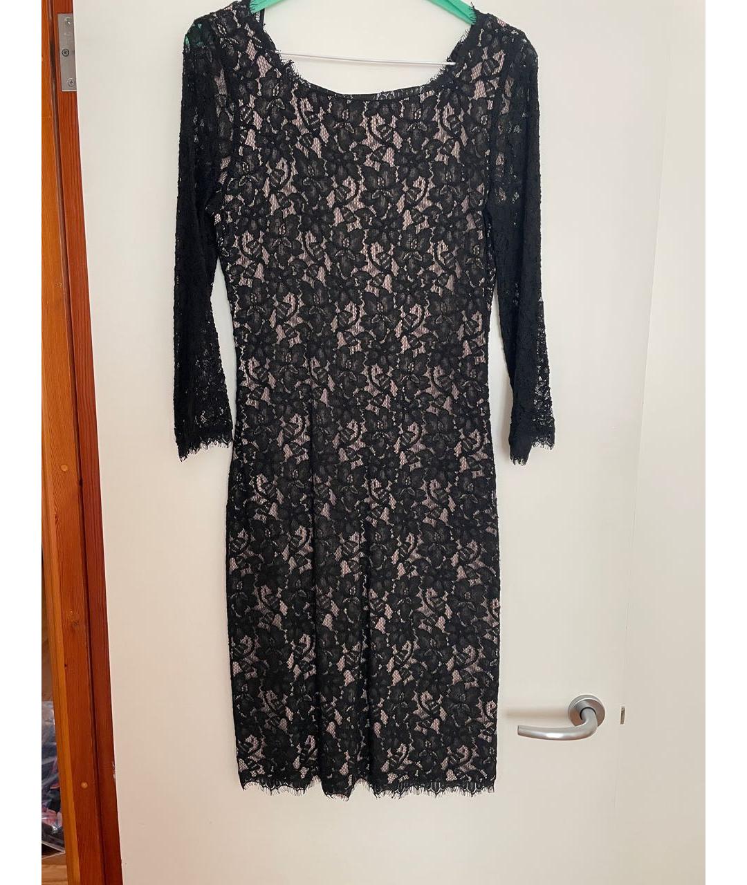 DIANE VON FURSTENBERG Черное кружевное вечернее платье, фото 8