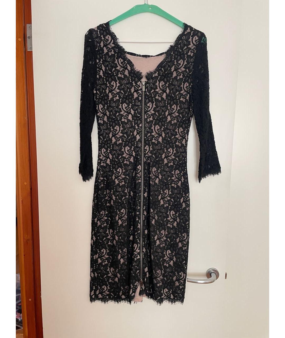 DIANE VON FURSTENBERG Черное кружевное вечернее платье, фото 2