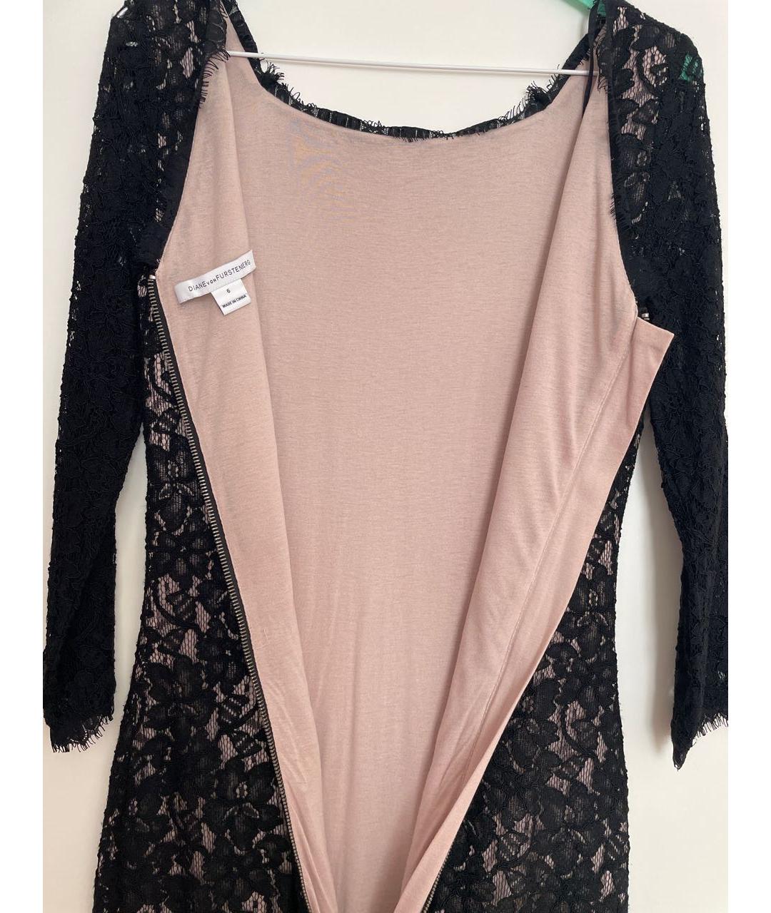 DIANE VON FURSTENBERG Черное кружевное вечернее платье, фото 7