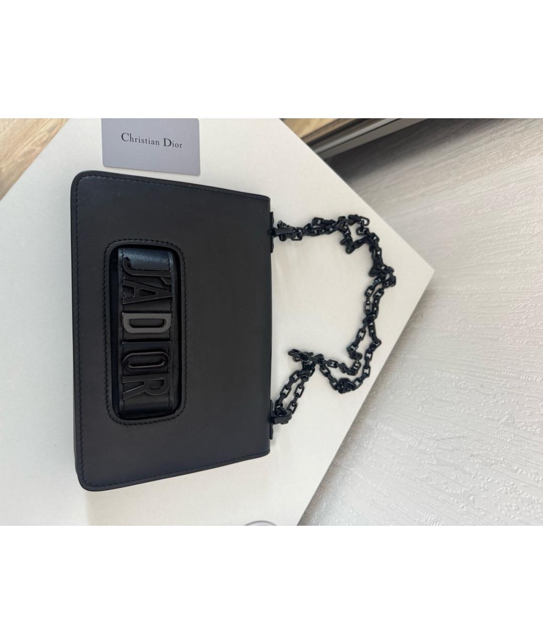 CHRISTIAN DIOR Черная кожаная сумка через плечо, фото 5
