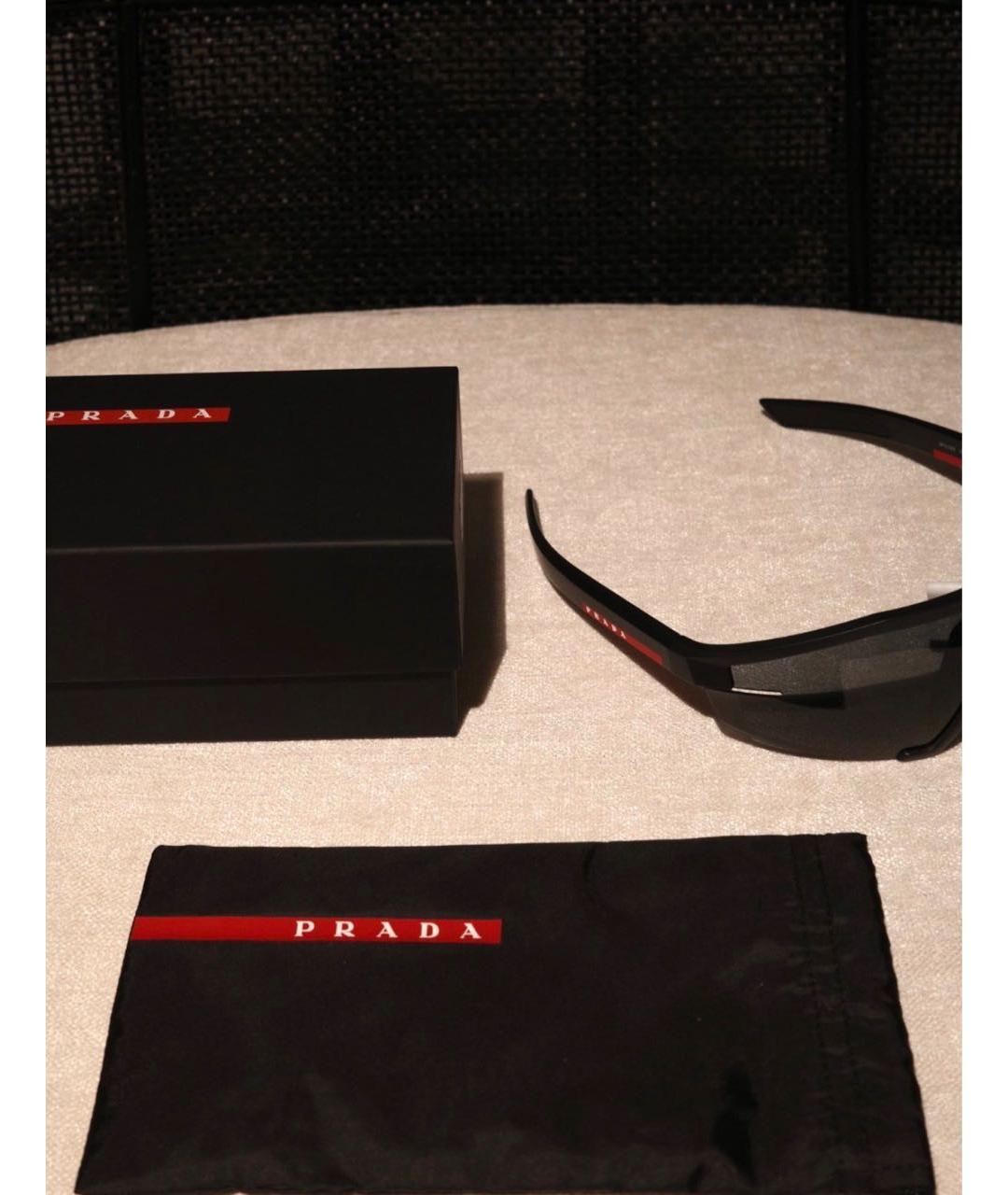 PRADA Черные пластиковые солнцезащитные очки, фото 6