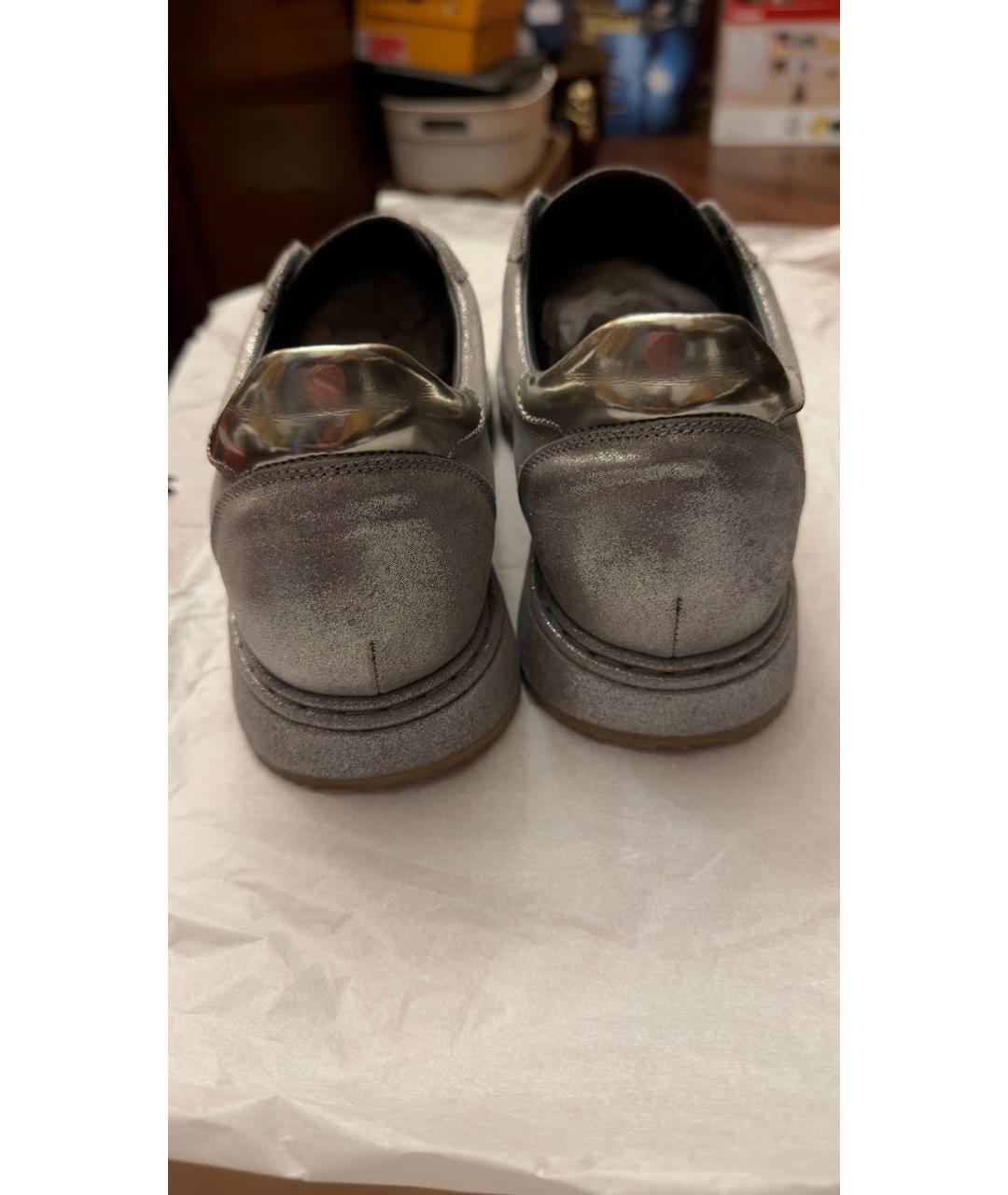 BRUNELLO CUCINELLI Серебряные кожаные кеды, фото 4