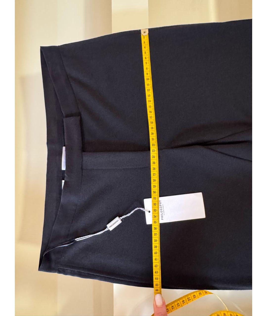PHILOSOPHY Черные полиэстеровые брюки узкие, фото 7