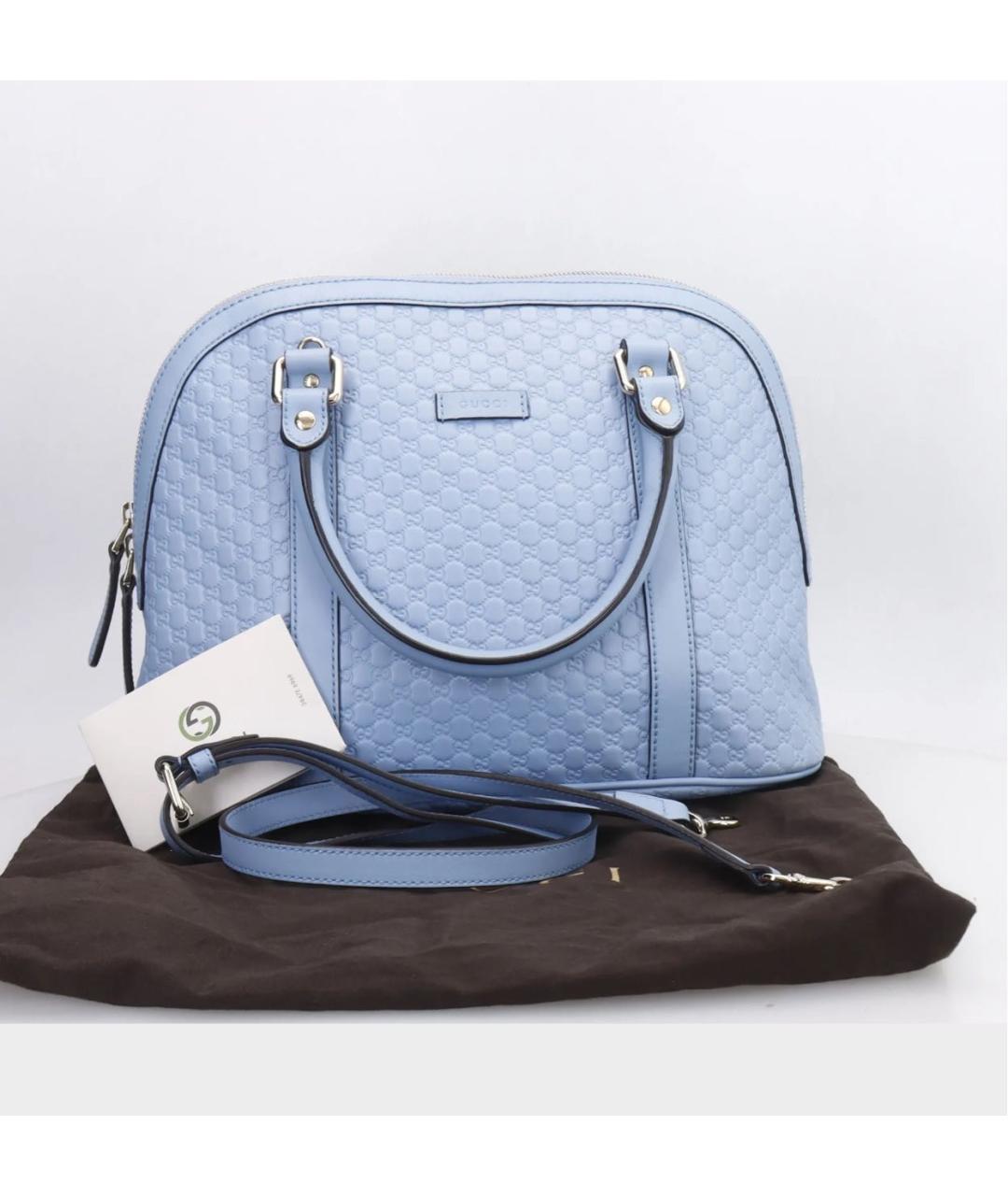 GUCCI Голубая кожаная сумка через плечо, фото 2