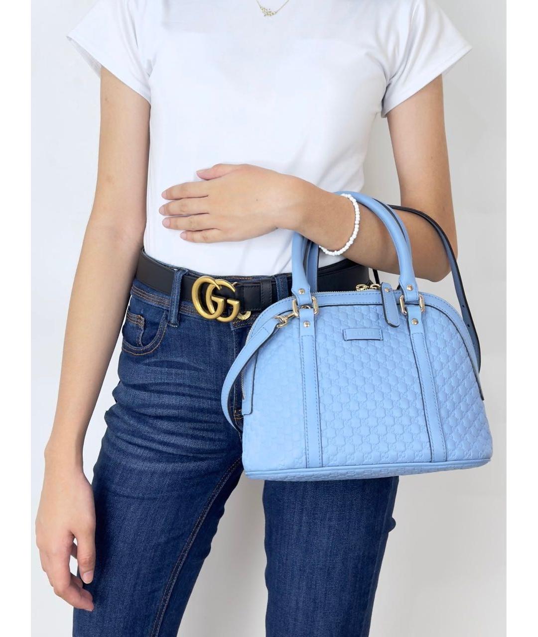 GUCCI Голубая кожаная сумка через плечо, фото 7