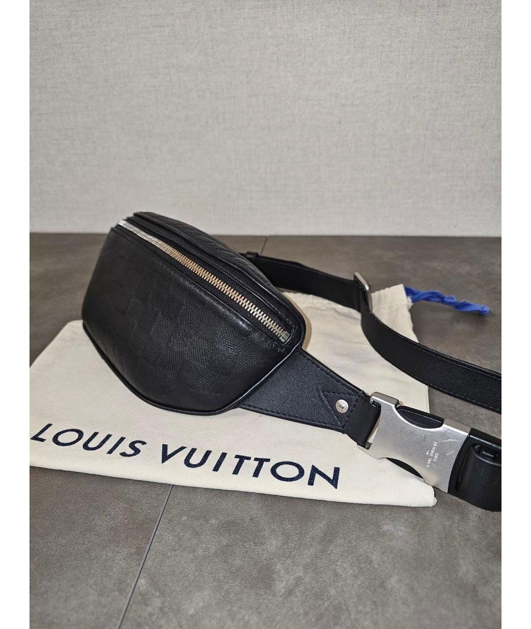 LOUIS VUITTON Черная поясная сумка из экзотической кожи, фото 2