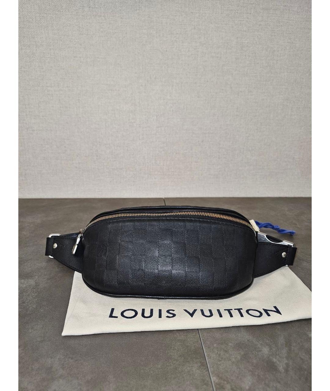 LOUIS VUITTON Черная поясная сумка из экзотической кожи, фото 9