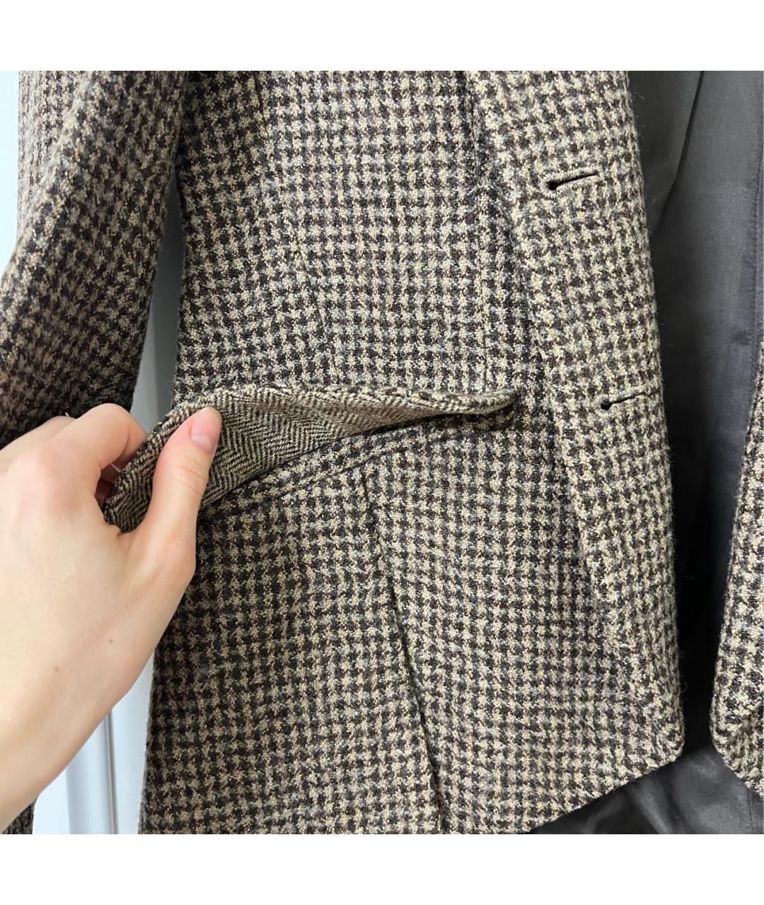 ERMANNO SCERVINO Бежевый шерстяной жакет/пиджак, фото 6