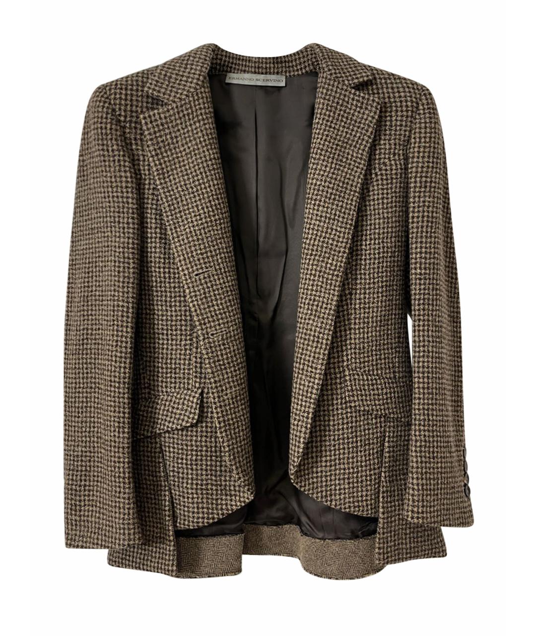 ERMANNO SCERVINO Бежевый шерстяной жакет/пиджак, фото 9