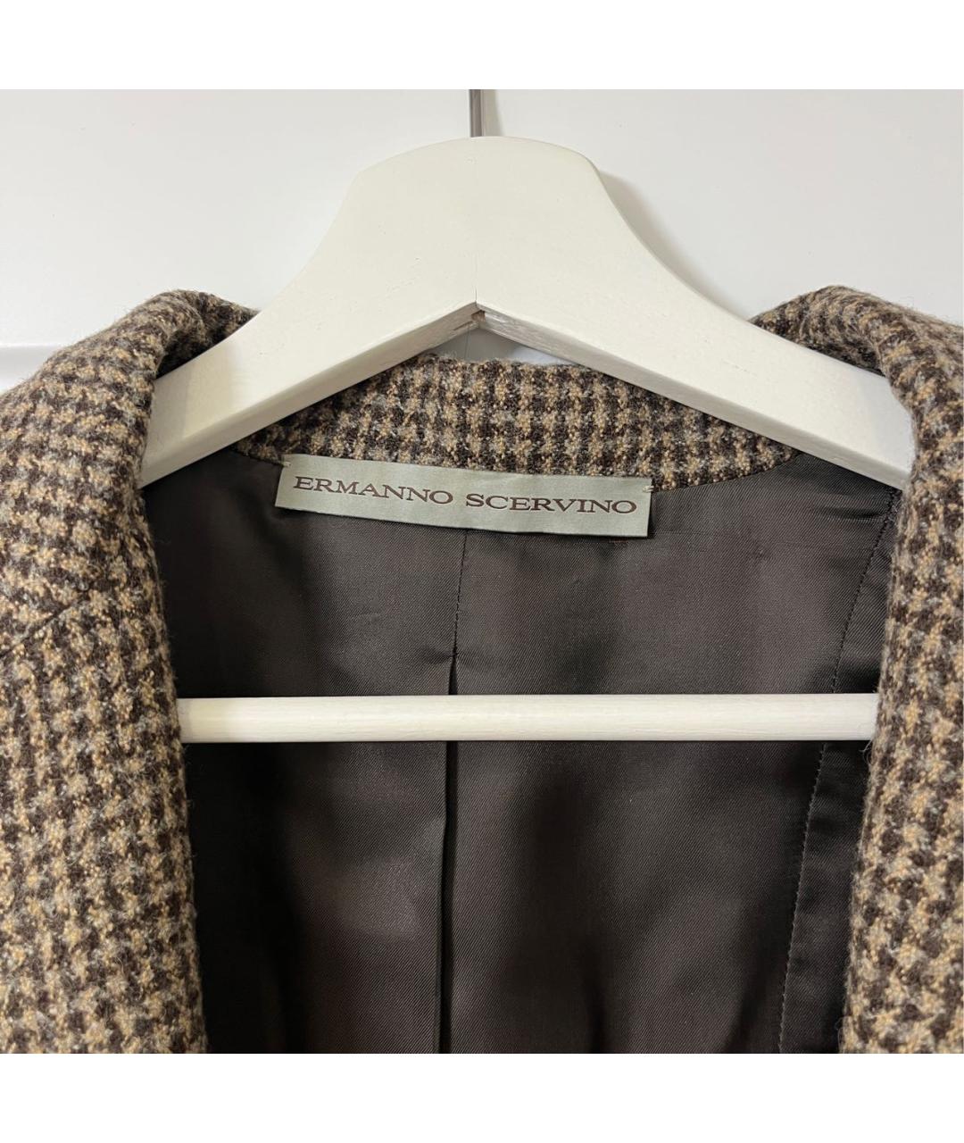 ERMANNO SCERVINO Бежевый шерстяной жакет/пиджак, фото 3