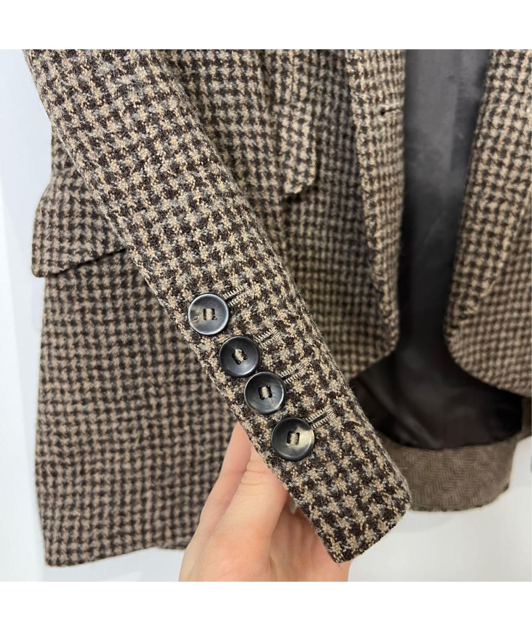 ERMANNO SCERVINO Бежевый шерстяной жакет/пиджак, фото 5