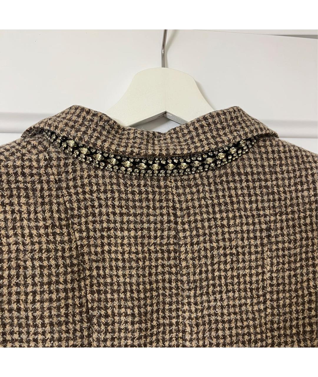 ERMANNO SCERVINO Бежевый шерстяной жакет/пиджак, фото 4
