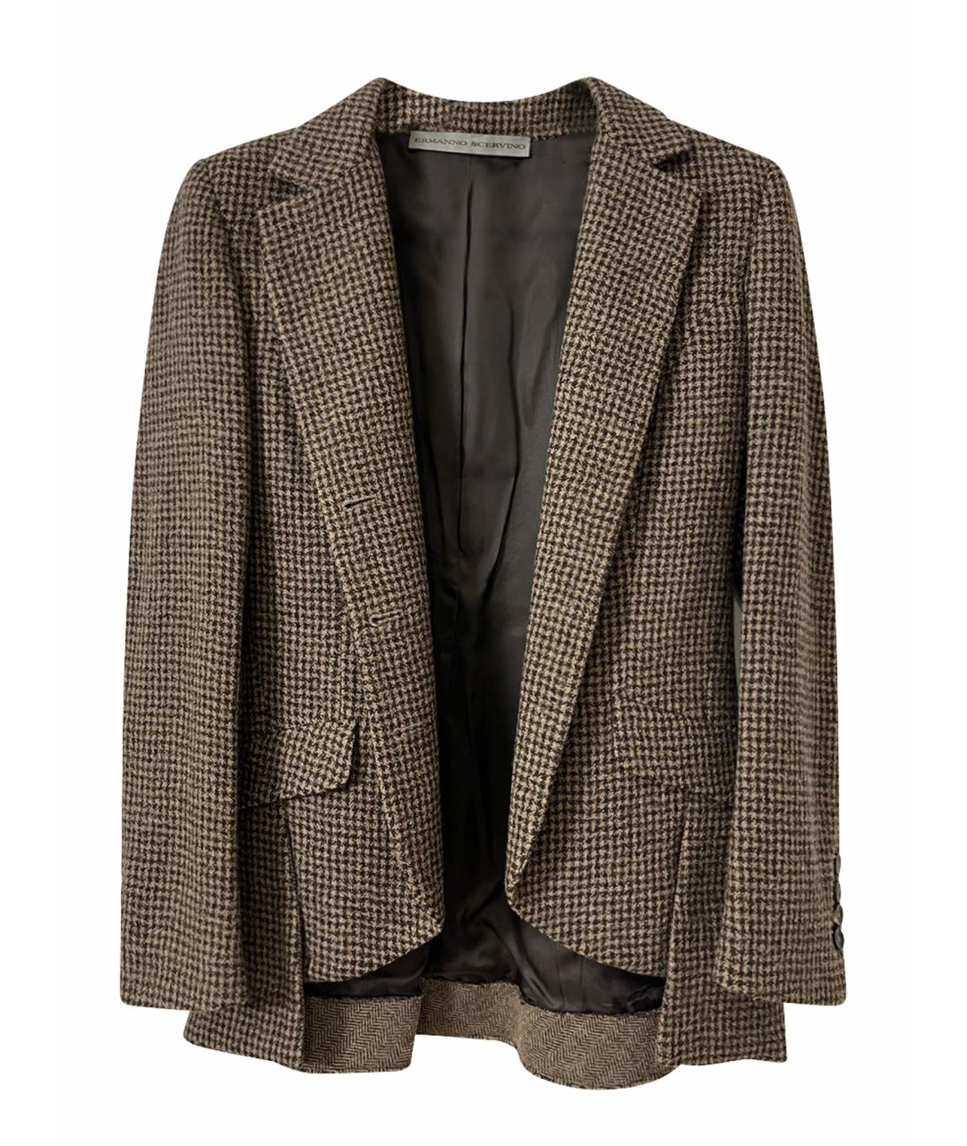 ERMANNO SCERVINO Бежевый шерстяной жакет/пиджак, фото 1