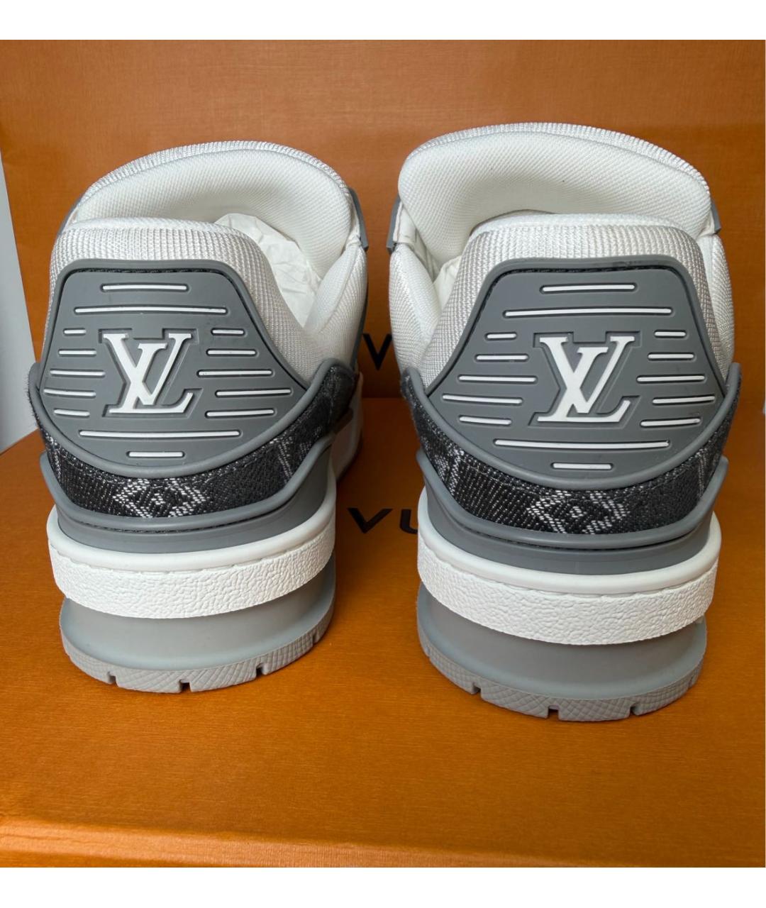 LOUIS VUITTON Серые кожаные кеды, фото 4