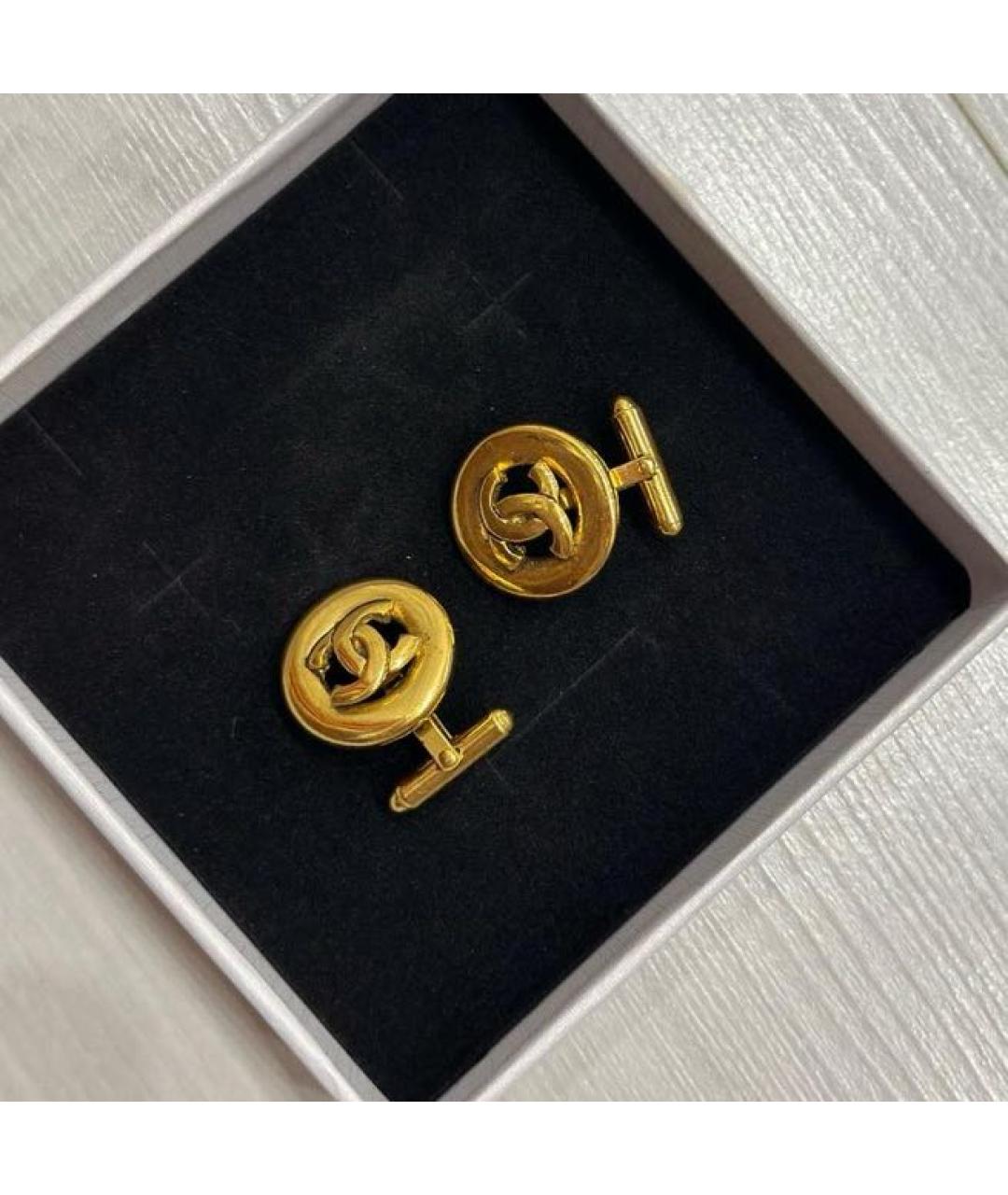 CHANEL Золотые позолоченные запонки, фото 4