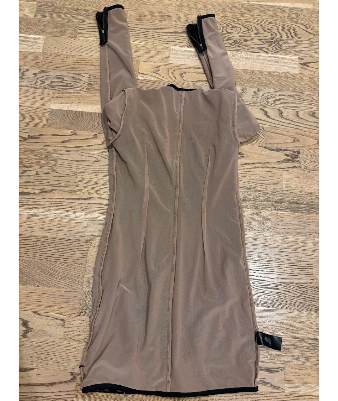 SELF-PORTRAIT Коричневое полиэстеровое вечернее платье, фото 5