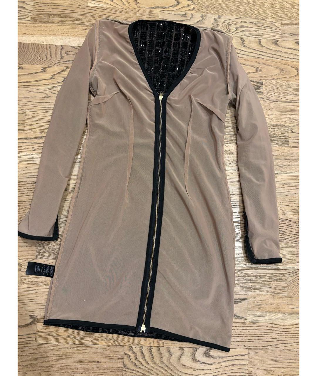 SELF-PORTRAIT Коричневое полиэстеровое вечернее платье, фото 4