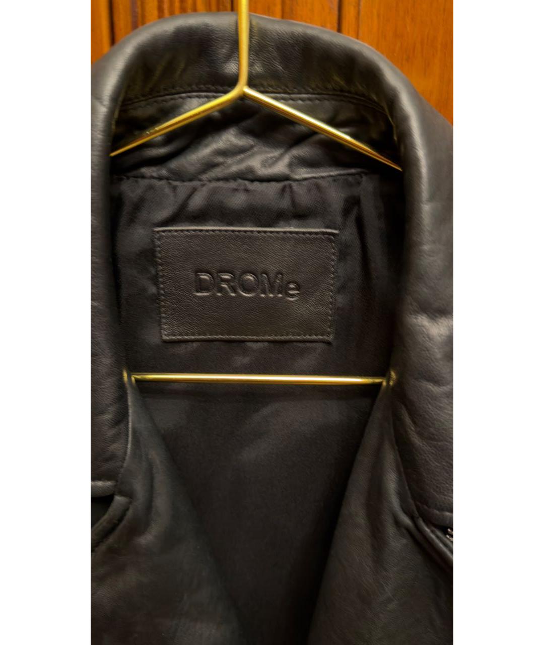 DROME Черный кожаный жилет, фото 3
