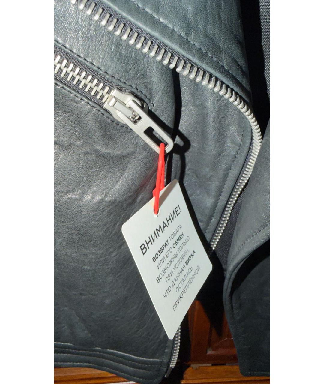 DROME Черный кожаный жилет, фото 5