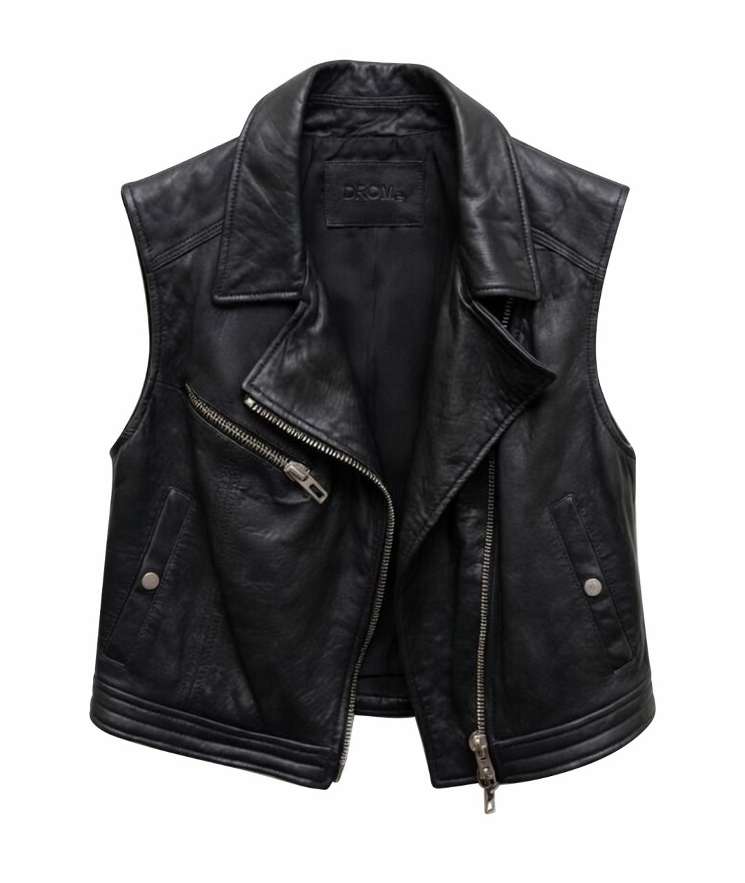 DROME Черный кожаный жилет, фото 1
