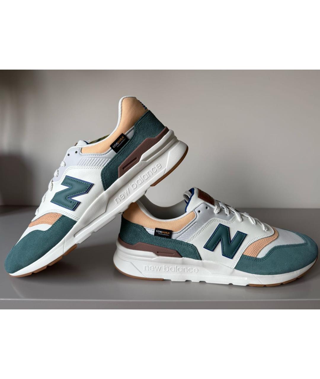 NEW BALANCE Зеленые замшевые низкие кроссовки / кеды, фото 2