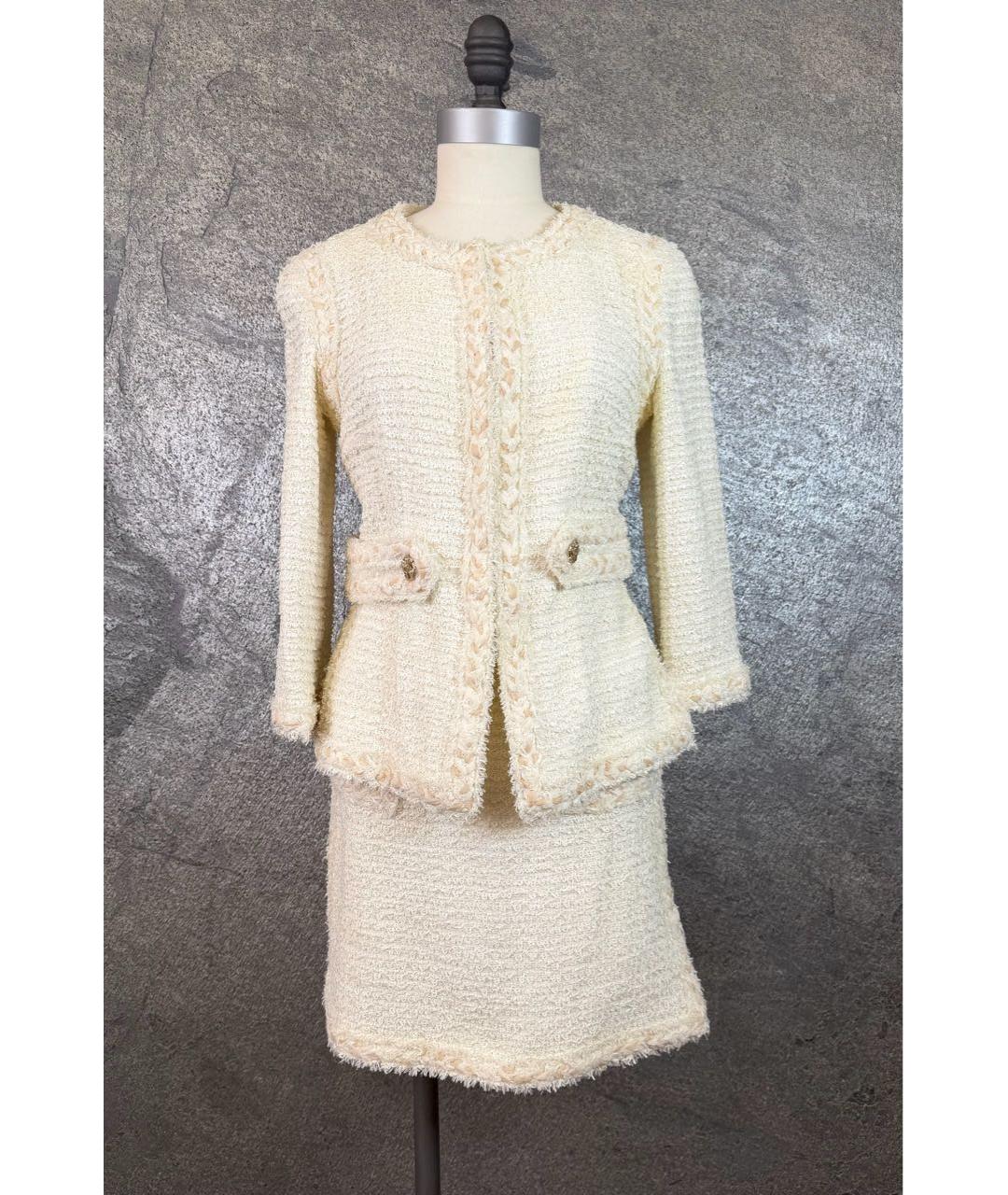 CHANEL Белый твидовый костюм с юбками, фото 5