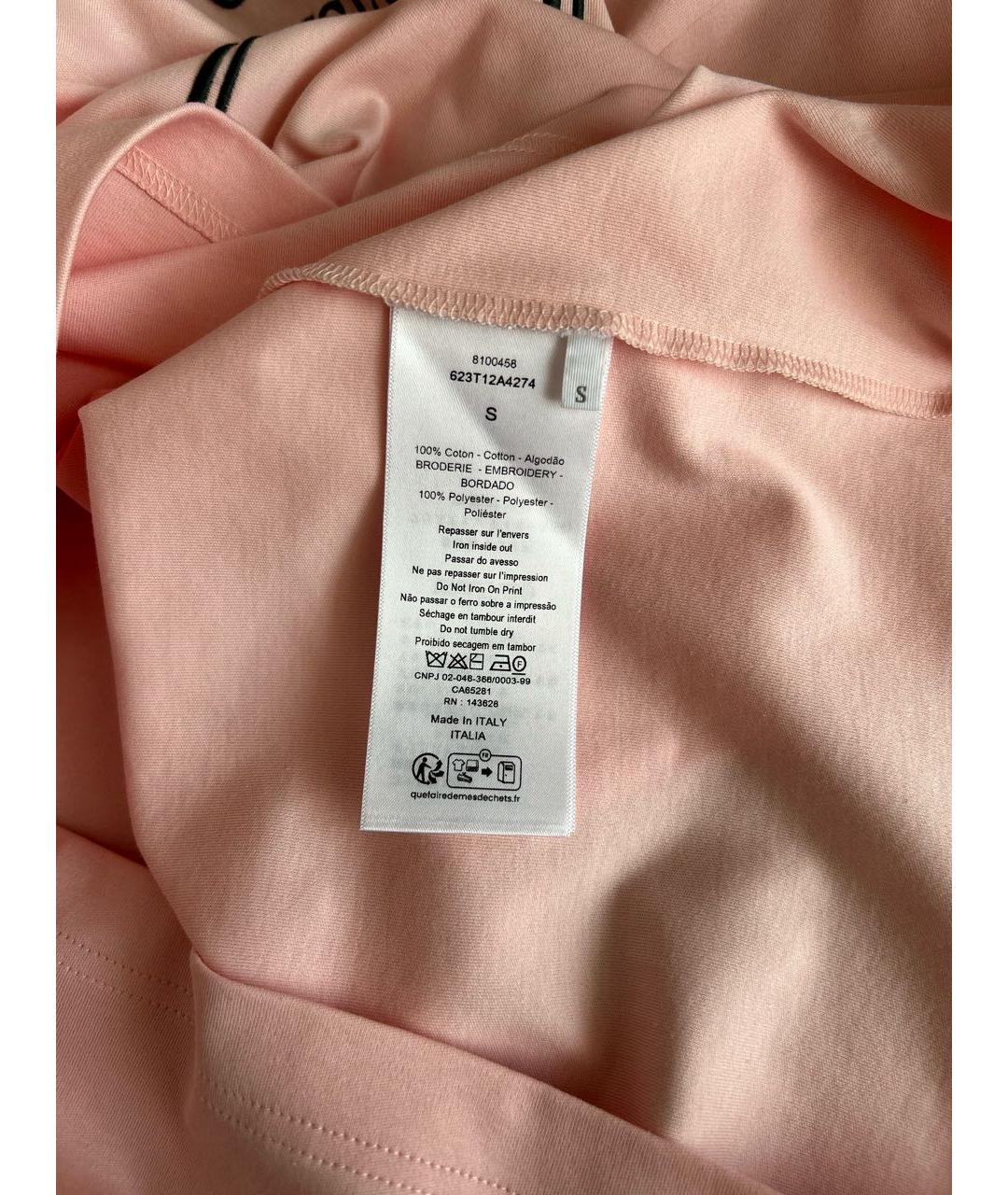 CHRISTIAN DIOR Розовая хлопковая футболка, фото 7