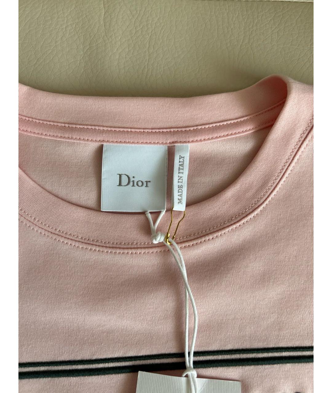 CHRISTIAN DIOR Розовая хлопковая футболка, фото 5