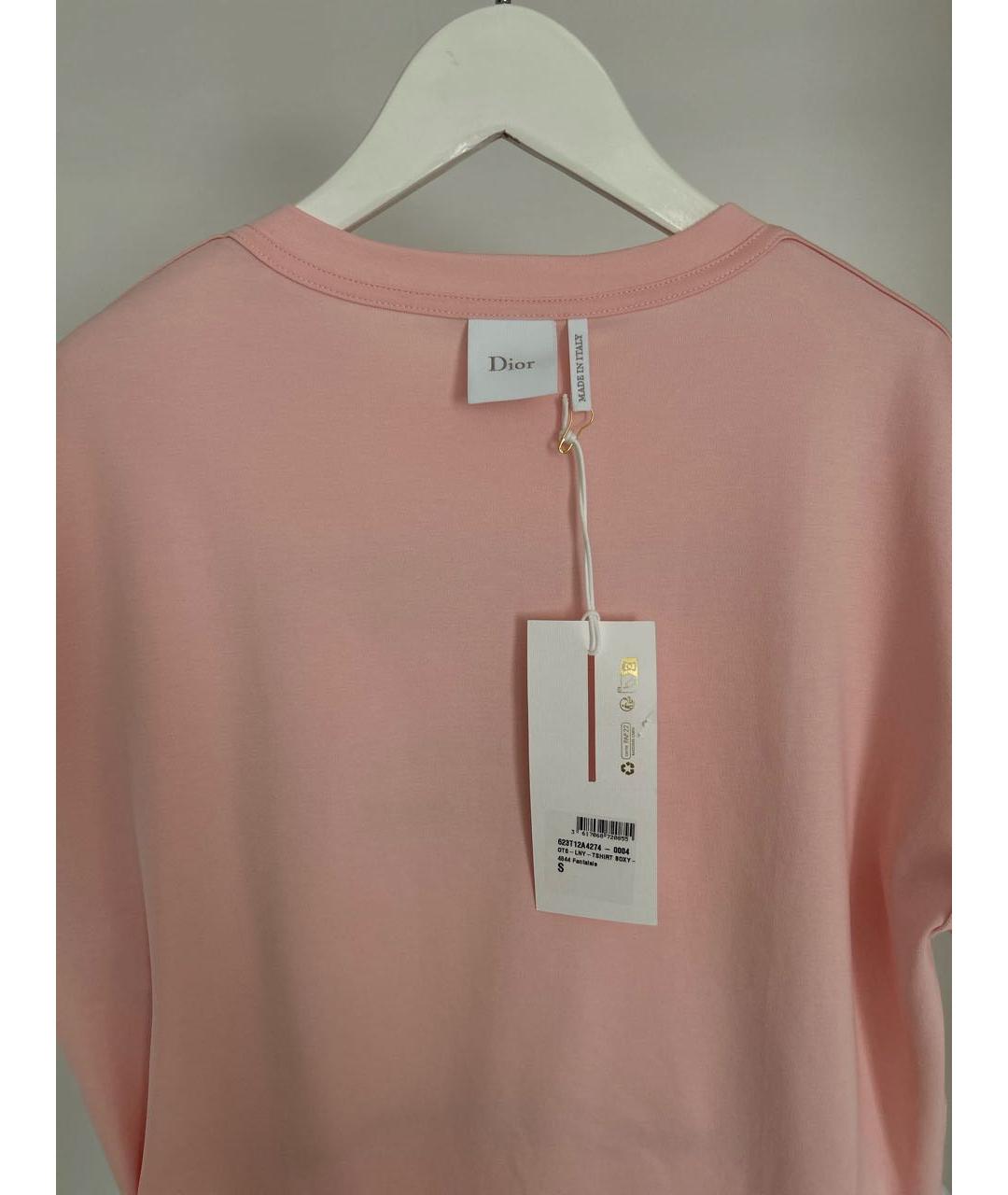 CHRISTIAN DIOR Розовая хлопковая футболка, фото 3