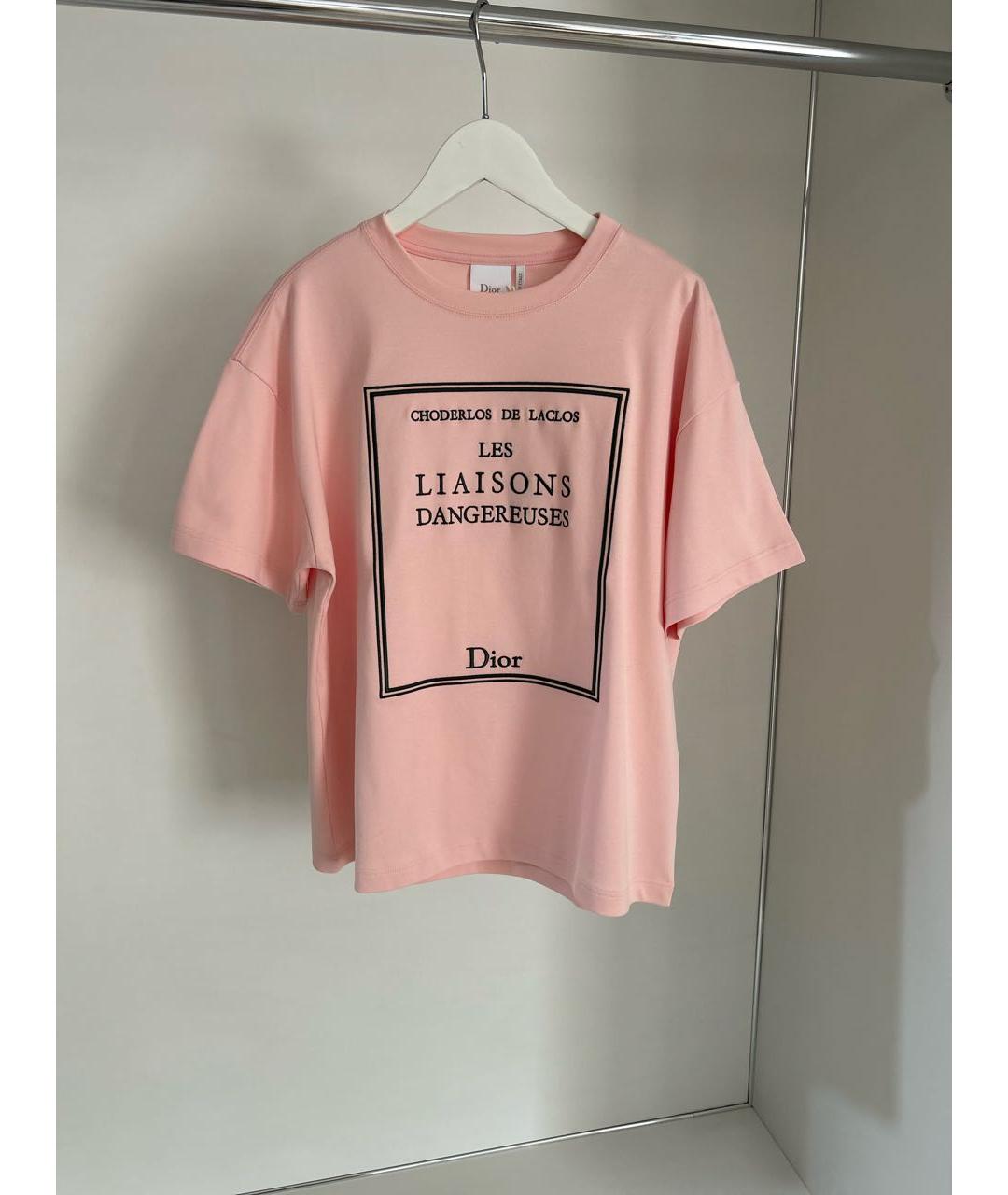 CHRISTIAN DIOR Розовая хлопковая футболка, фото 9