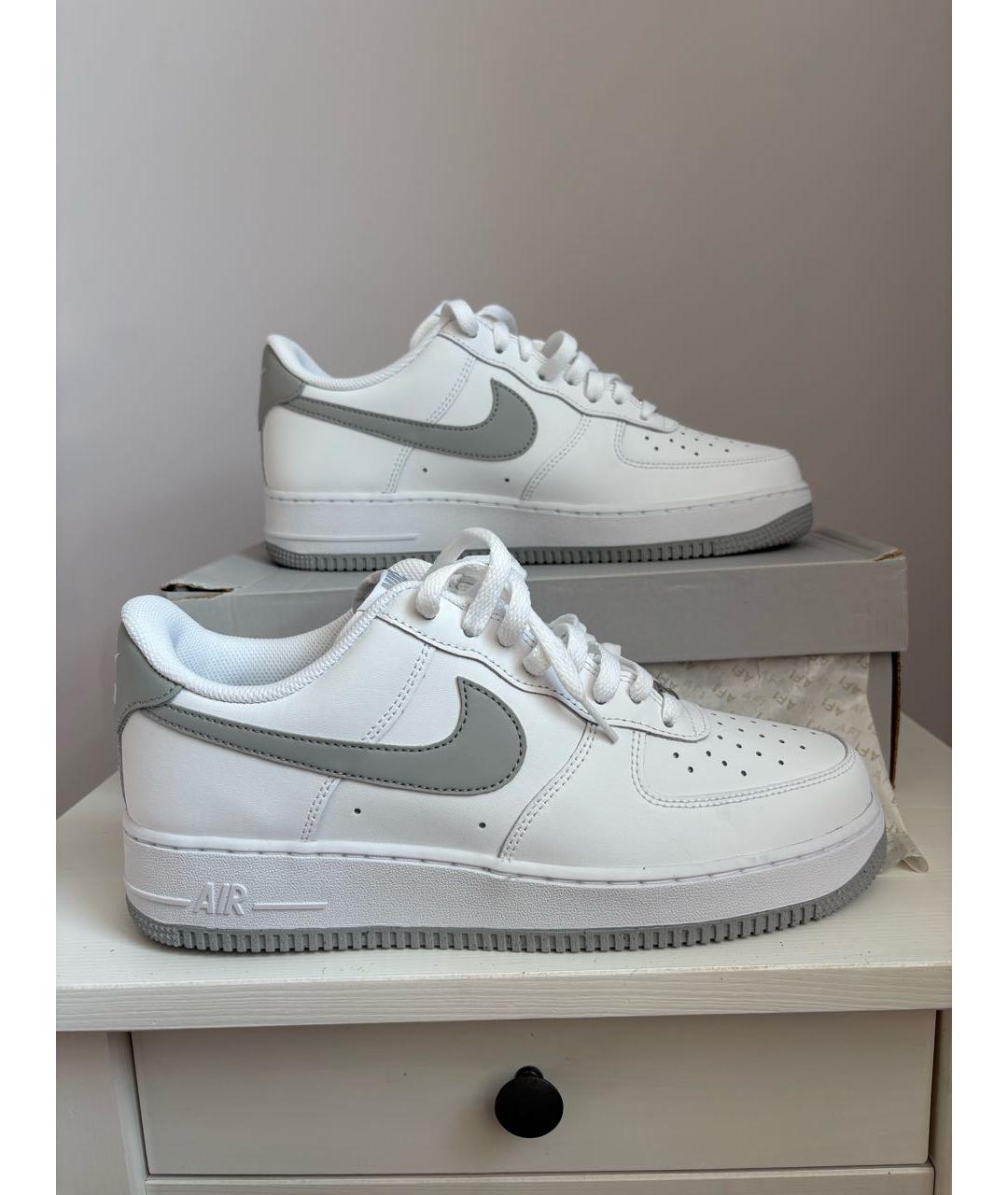 NIKE Белые кожаные низкие кроссовки / кеды, фото 9