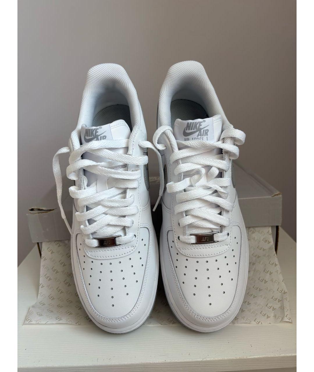 NIKE Белые кожаные низкие кроссовки / кеды, фото 2