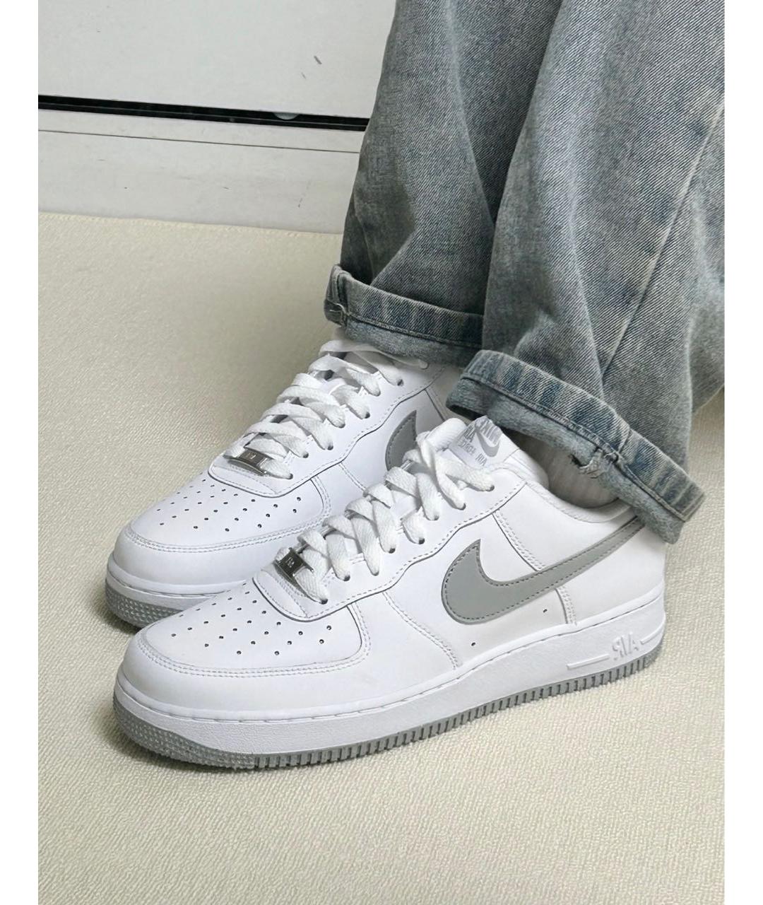 NIKE Белые кожаные низкие кроссовки / кеды, фото 5