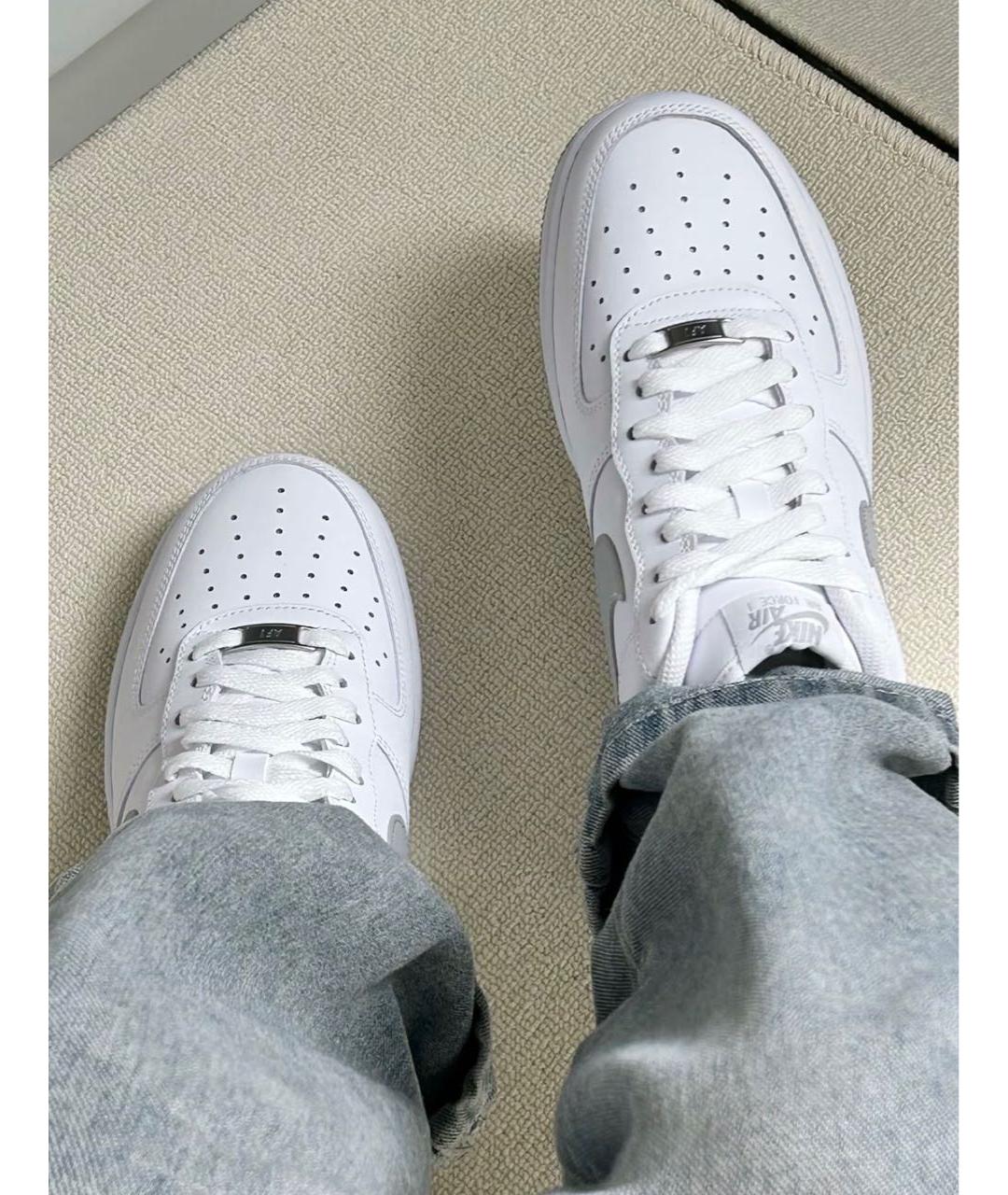 NIKE Белые кожаные низкие кроссовки / кеды, фото 7