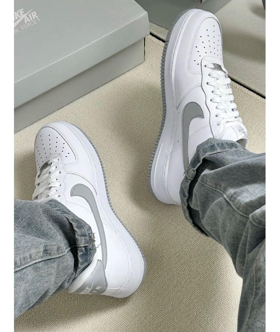 NIKE Белые кожаные низкие кроссовки / кеды, фото 6