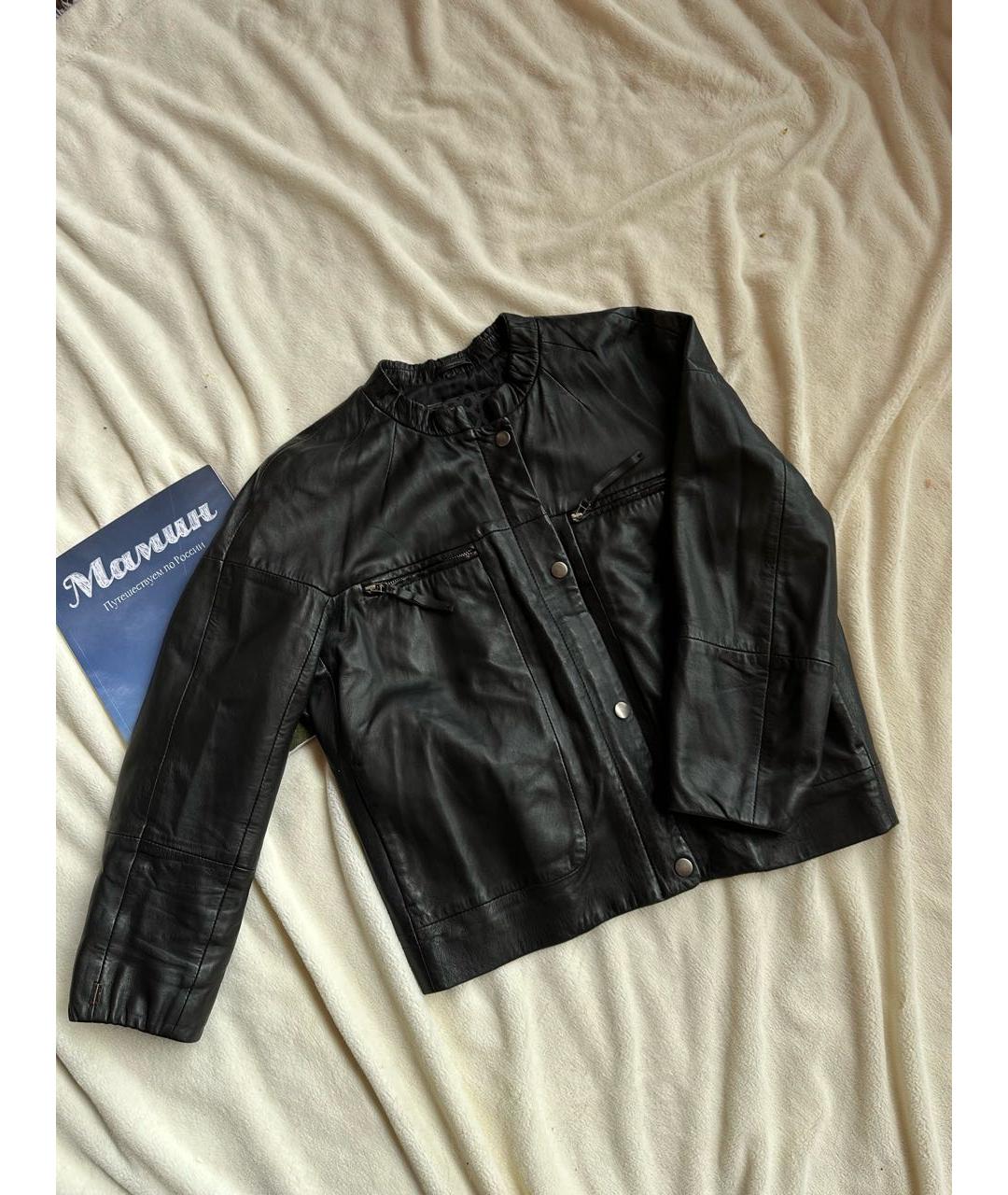 SPORT MAX CODE Черная кожаная куртка, фото 5
