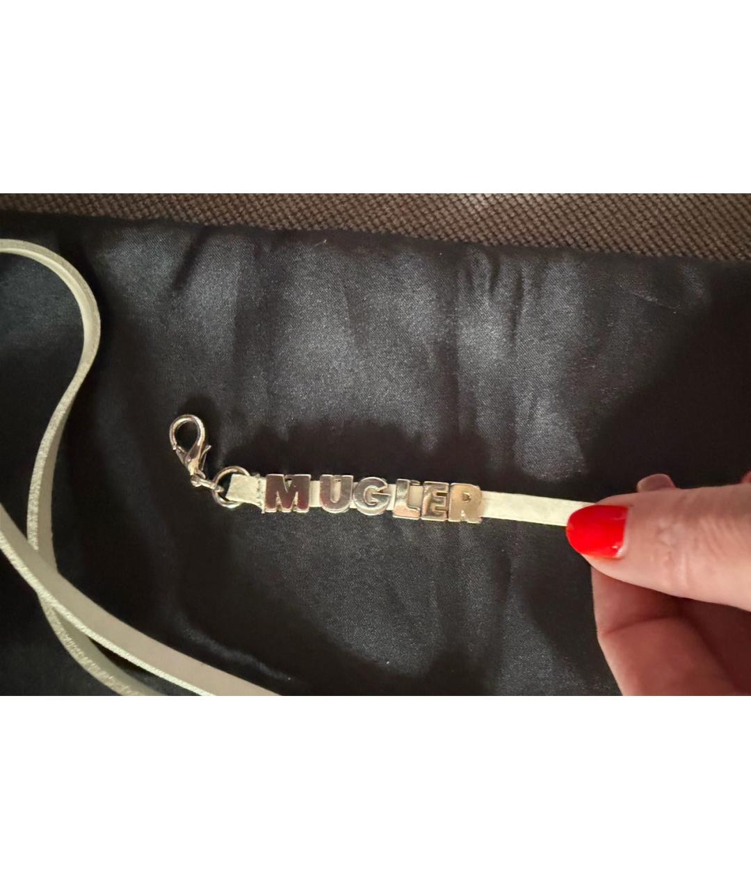 MUGLER Белый кожаный ремень, фото 2