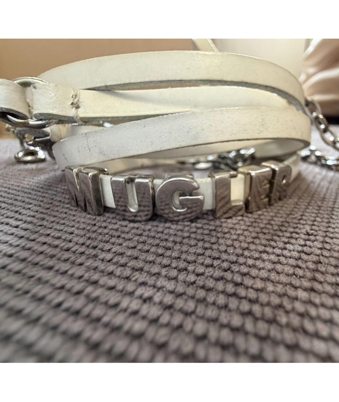 MUGLER Белый кожаный ремень, фото 6