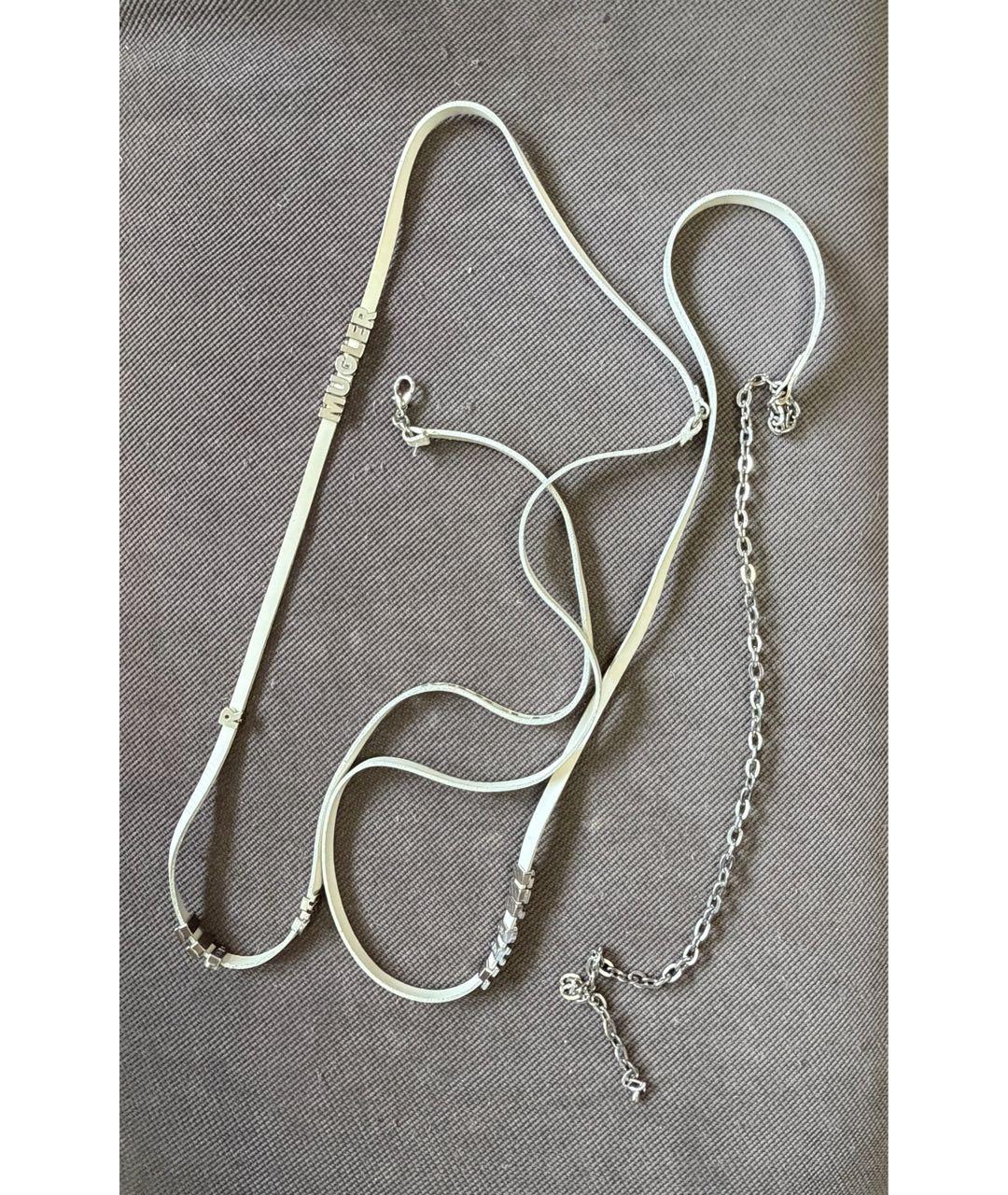 MUGLER Белый кожаный ремень, фото 3