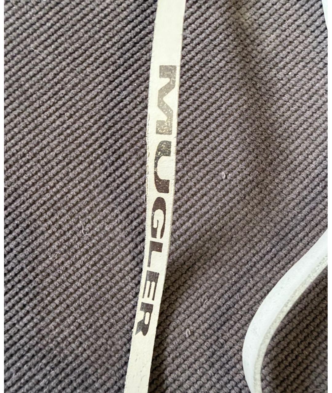 MUGLER Белый кожаный ремень, фото 4