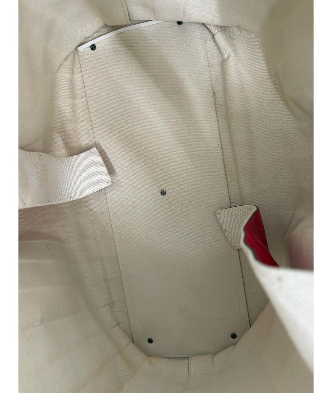 VALENTINO Бежевая хлопковая сумка с короткими ручками, фото 4